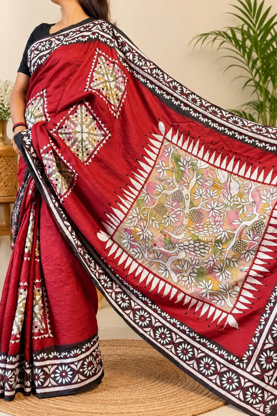 Kantha Stitch Saree