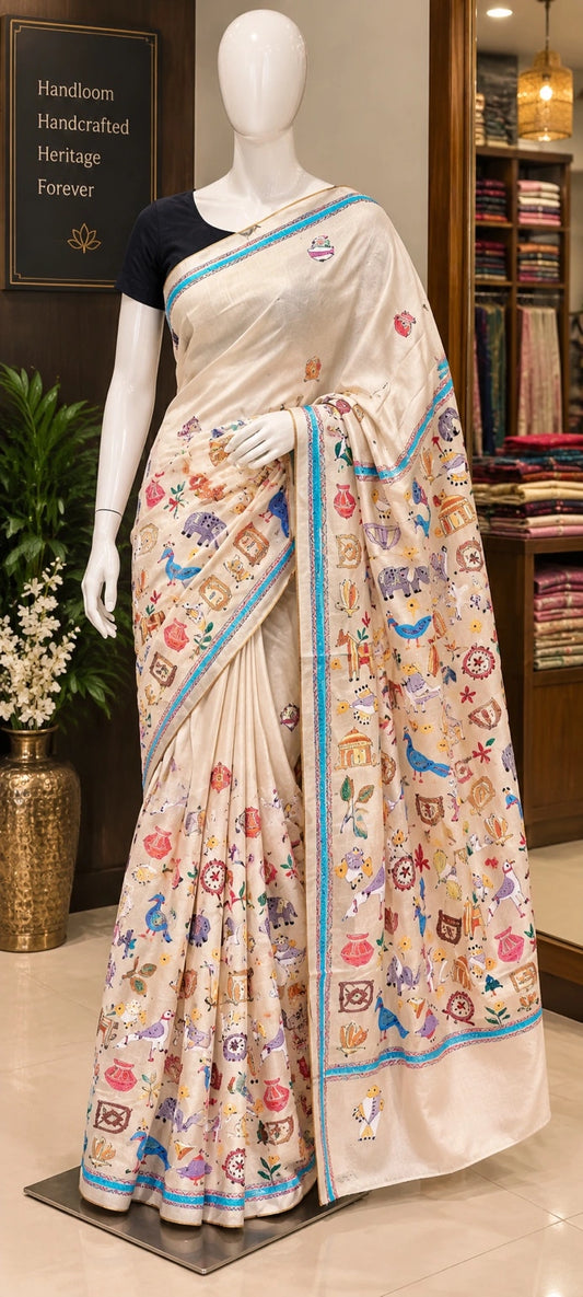 Gachi by gachi tussar silk saree made by Masuma khatun
