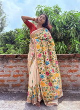 Gachi by gachi tussar silk Kantha Saree With blouse pic